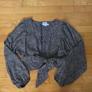 Princess Polly Long Sleeve Tie Front Top